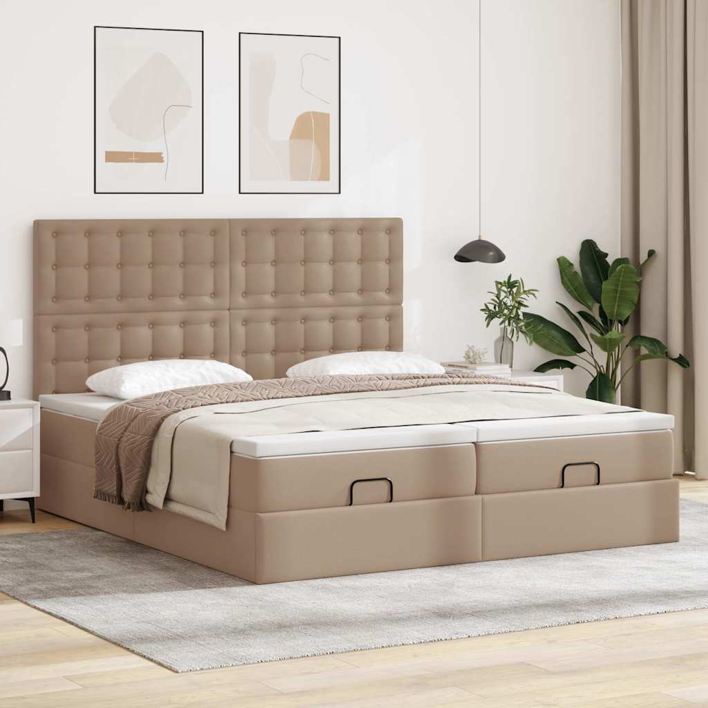 Struttura Letto Pouf con Materassi 200x200cm Similpelle