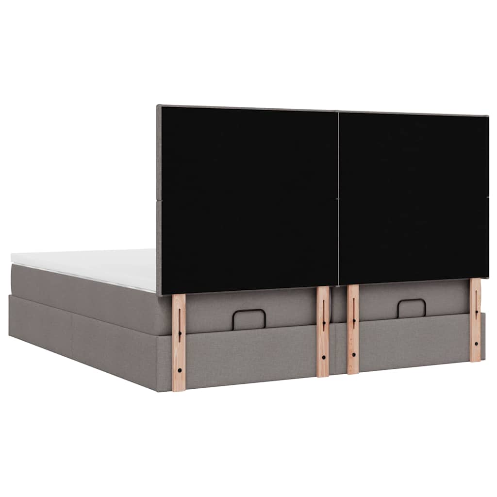 Struttura Letto Pouf con Materassi Tortora 160x200cm in Tessuto | homemem39