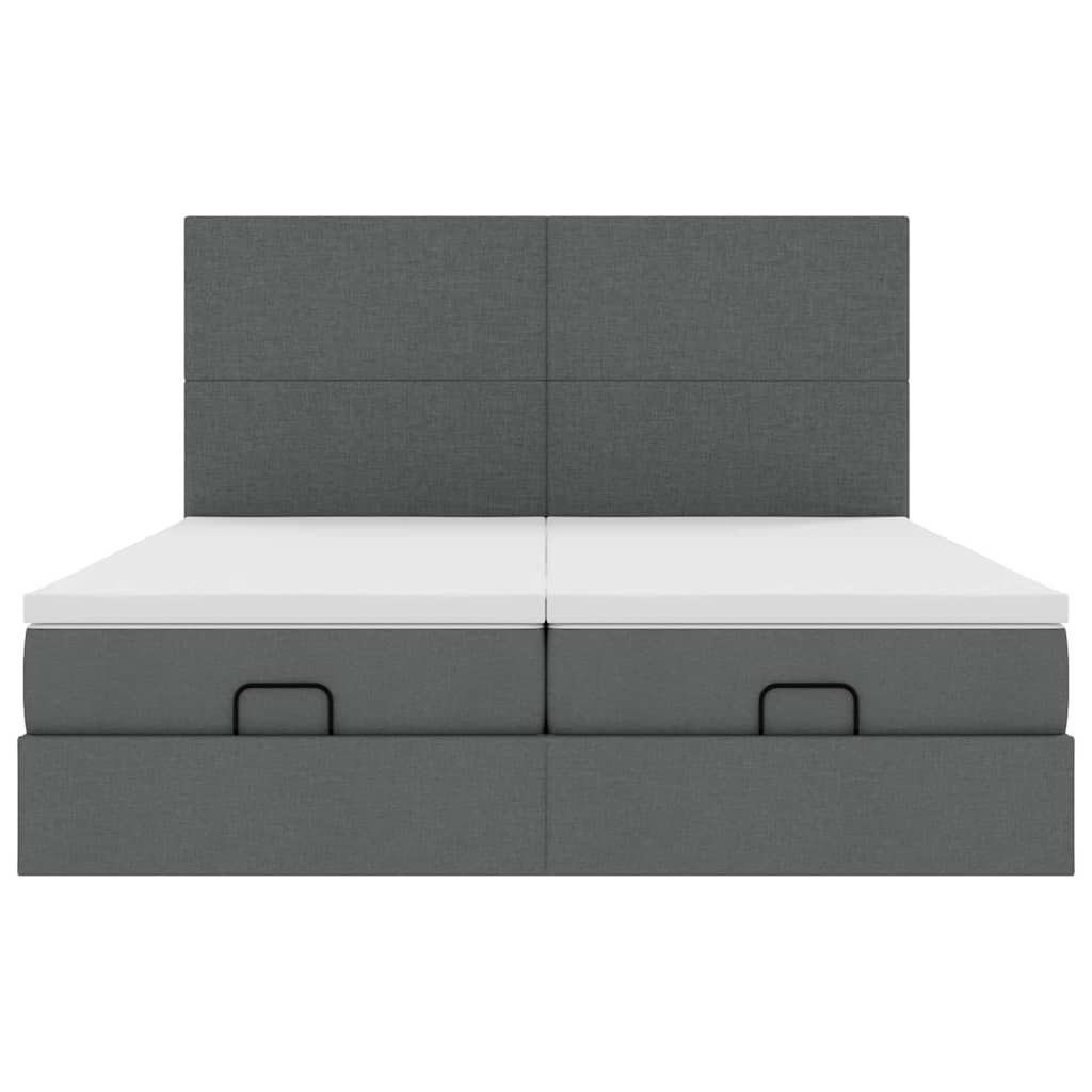 Struttura Letto Pouf con Materassi 200x200 cm in Tessuto