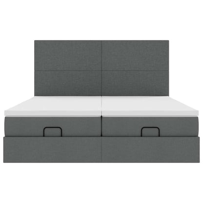 Struttura Letto Pouf con Materassi 200x200 cm in Tessuto