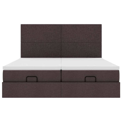 Struttura Letto Pouf con Materassi 200x200 cm in Tessuto