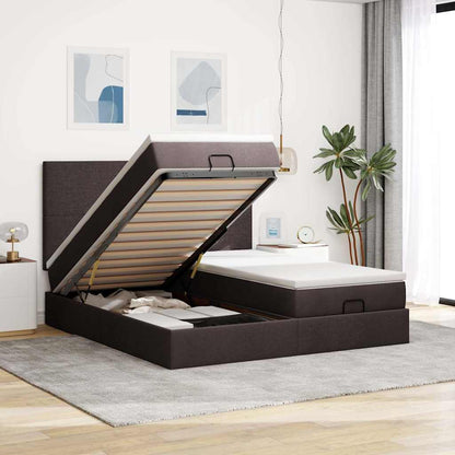 Struttura Letto Pouf con Materassi 200x200 cm in Tessuto