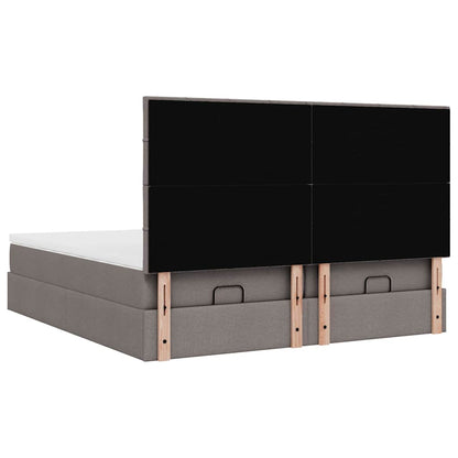 Struttura Letto Pouf con Materassi Tortora 160x200cm in Tessuto
