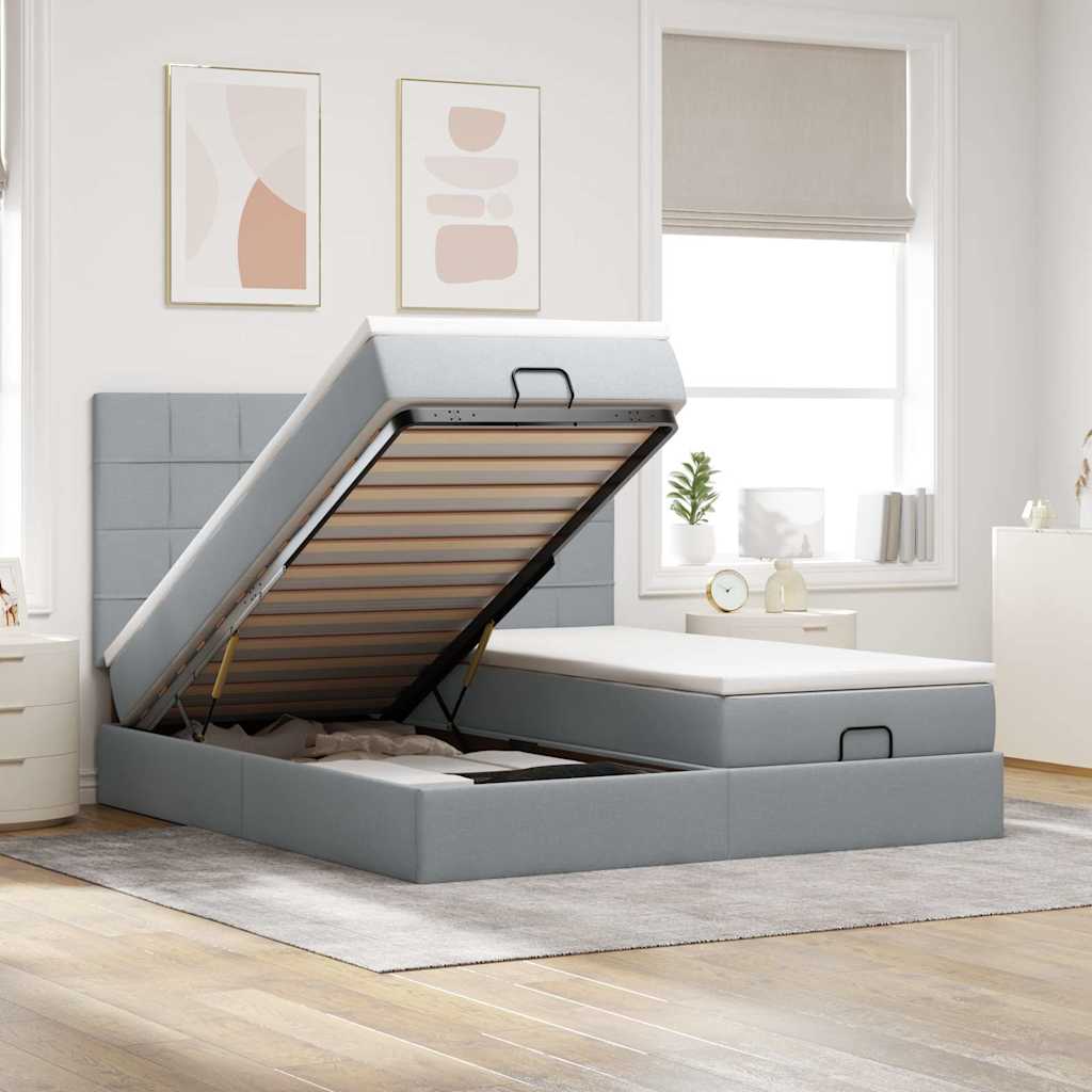 Struttura Letto Pouf con Materassi 180x200 cm in Tessuto