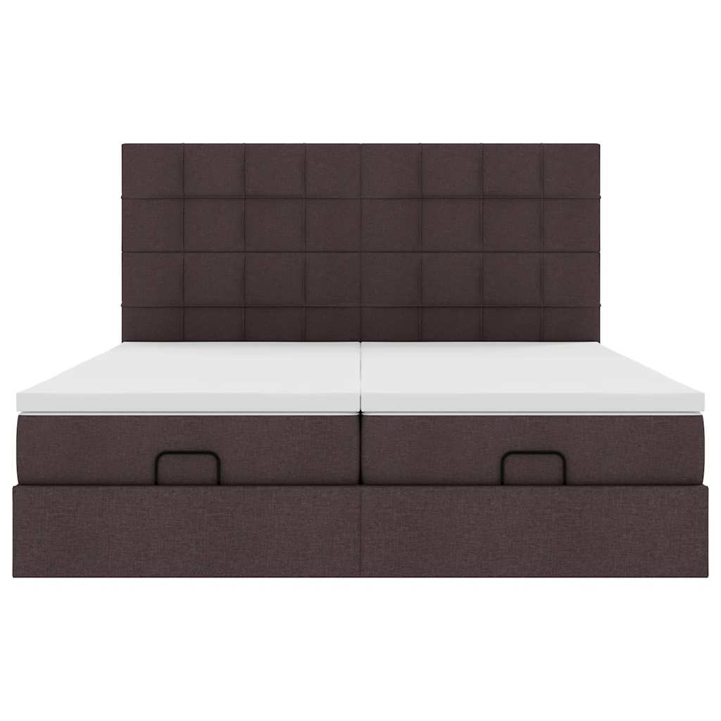 Struttura Letto Pouf con Materassi 200x200 cm in Tessuto