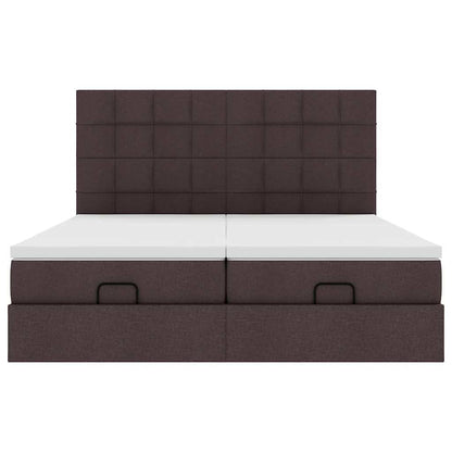 Struttura Letto Pouf con Materassi 200x200 cm in Tessuto