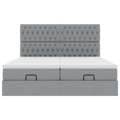 Struttura Letto Pouf con Materassi 160x200 cm in Tessuto