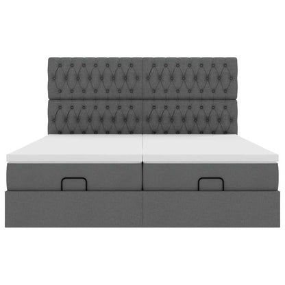 Struttura Letto Pouf con Materassi 180x200 cm in Tessuto