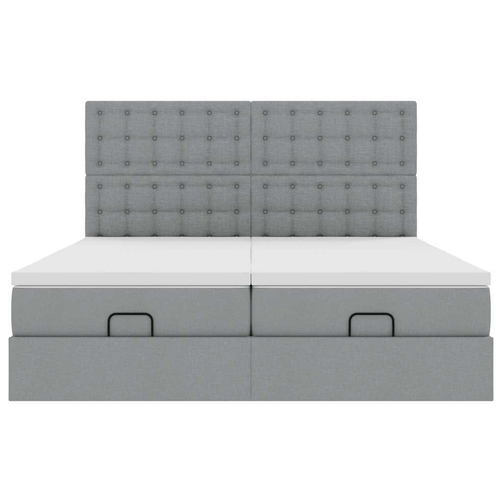 Struttura Letto Pouf con Materassi 160x200 cm in Tessuto