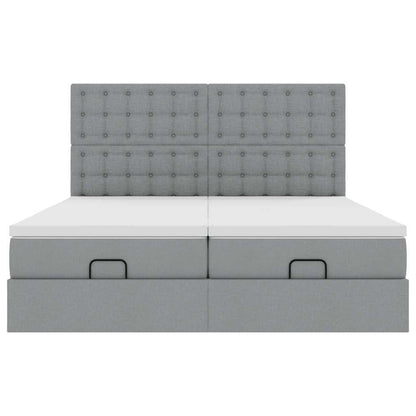 Struttura Letto Pouf con Materassi 160x200 cm in Tessuto