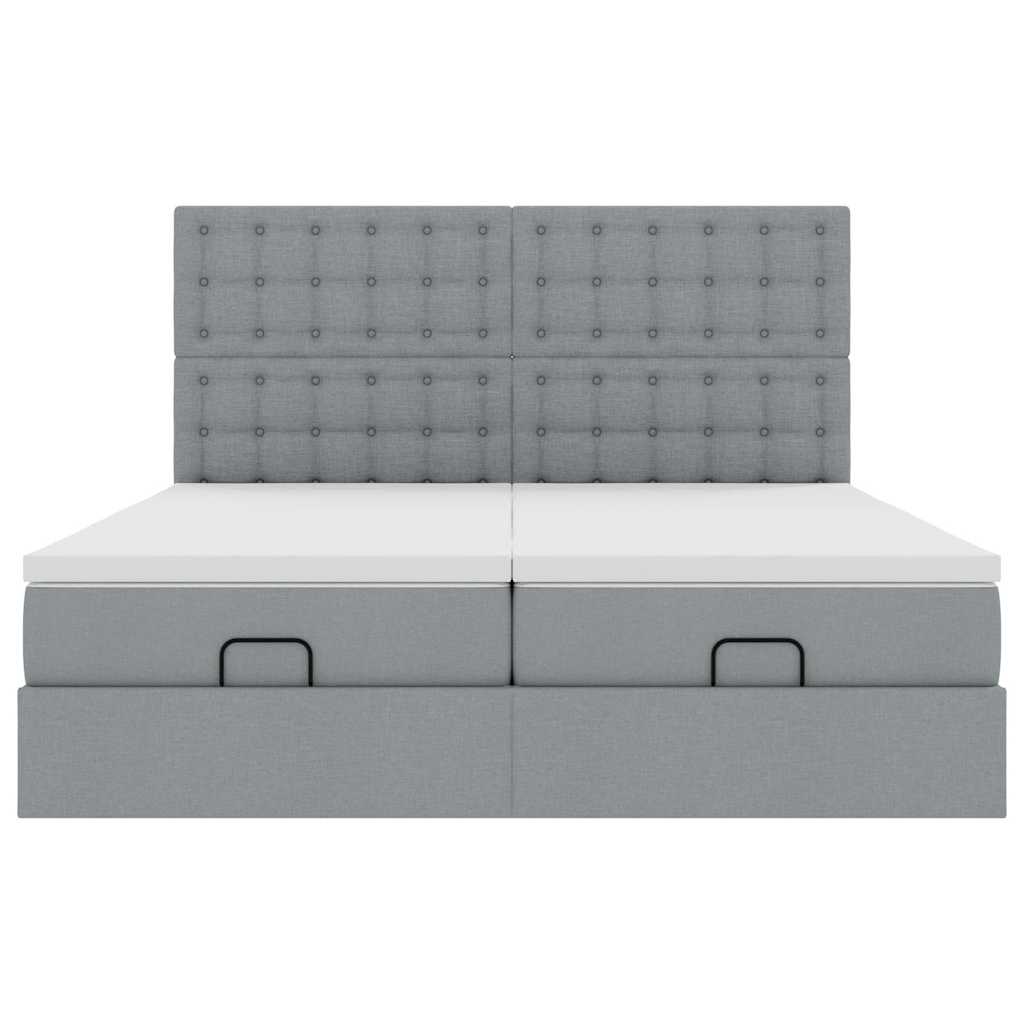 Struttura Letto Pouf con Materassi 160x200 cm in Tessuto