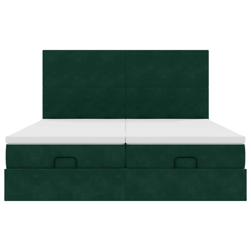 Struttura Letto Pouf con Materassi 160x200 cm Velluto