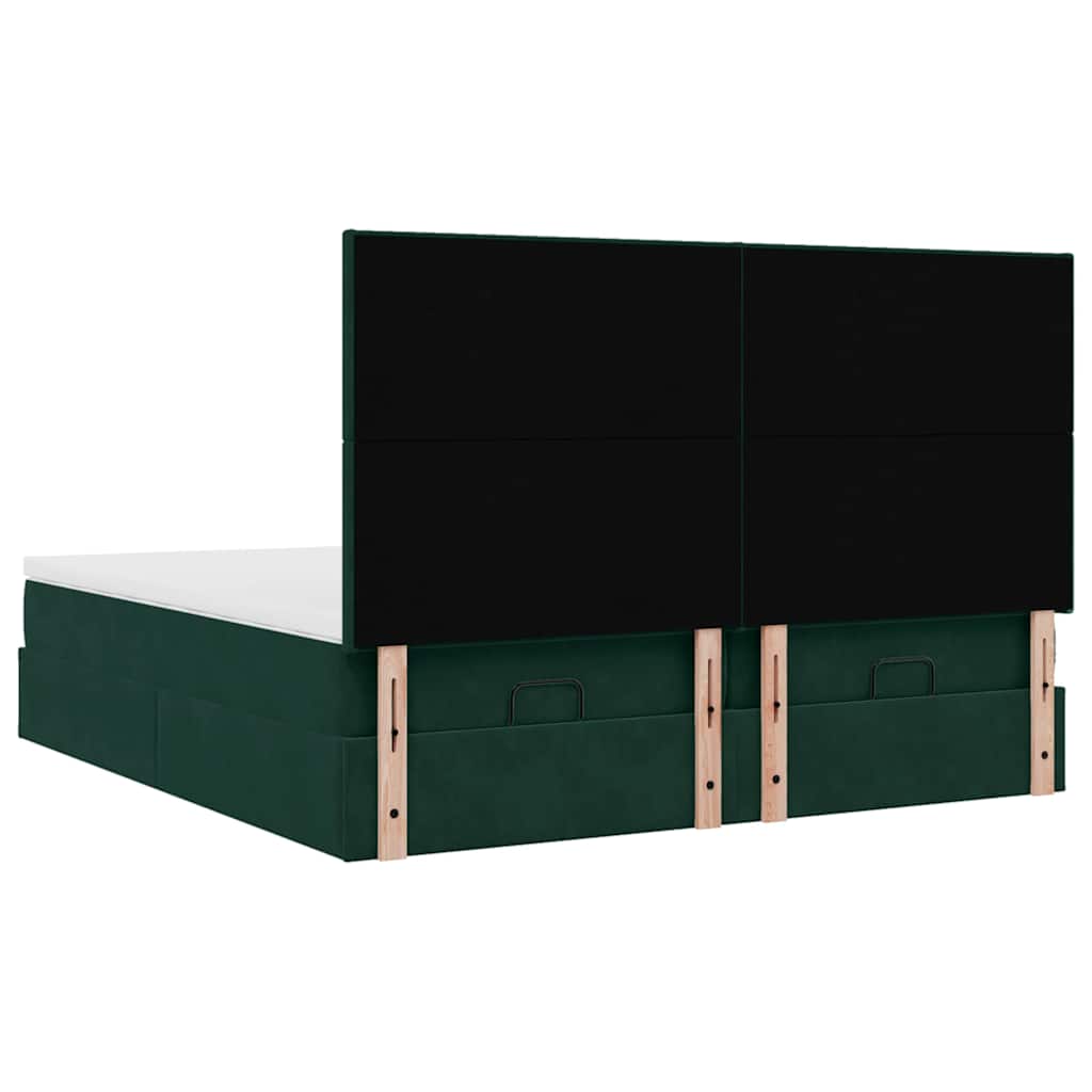 Struttura Letto Pouf con Materassi 160x200 cm Velluto
