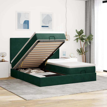 Struttura Letto Pouf con Materassi 160x200 cm Velluto