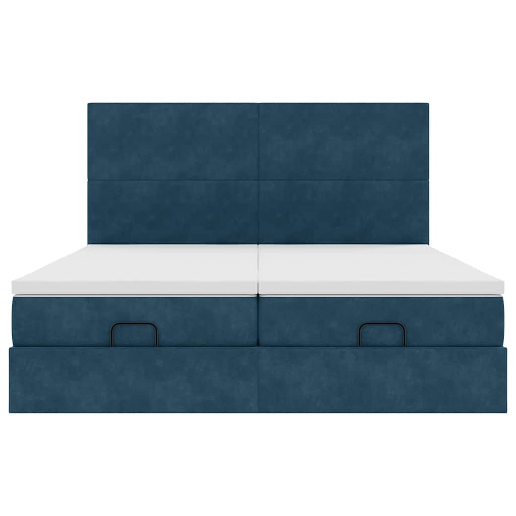 Struttura Letto Pouf con Materassi 160x200 cm Velluto