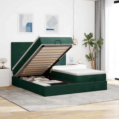 Struttura Letto Pouf con Materassi 180x200 cm Velluto