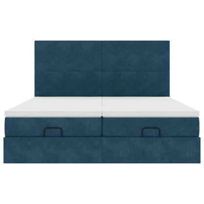 Struttura Letto Pouf con Materassi 180x200 cm Velluto