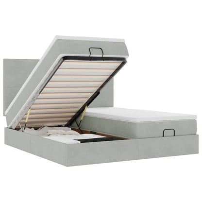 Struttura Letto Pouf con Materassi 200x200 cm Velluto - homemem39