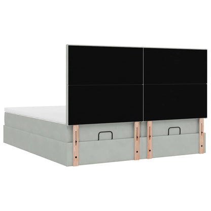 Struttura Letto Pouf con Materassi 200x200 cm Velluto
