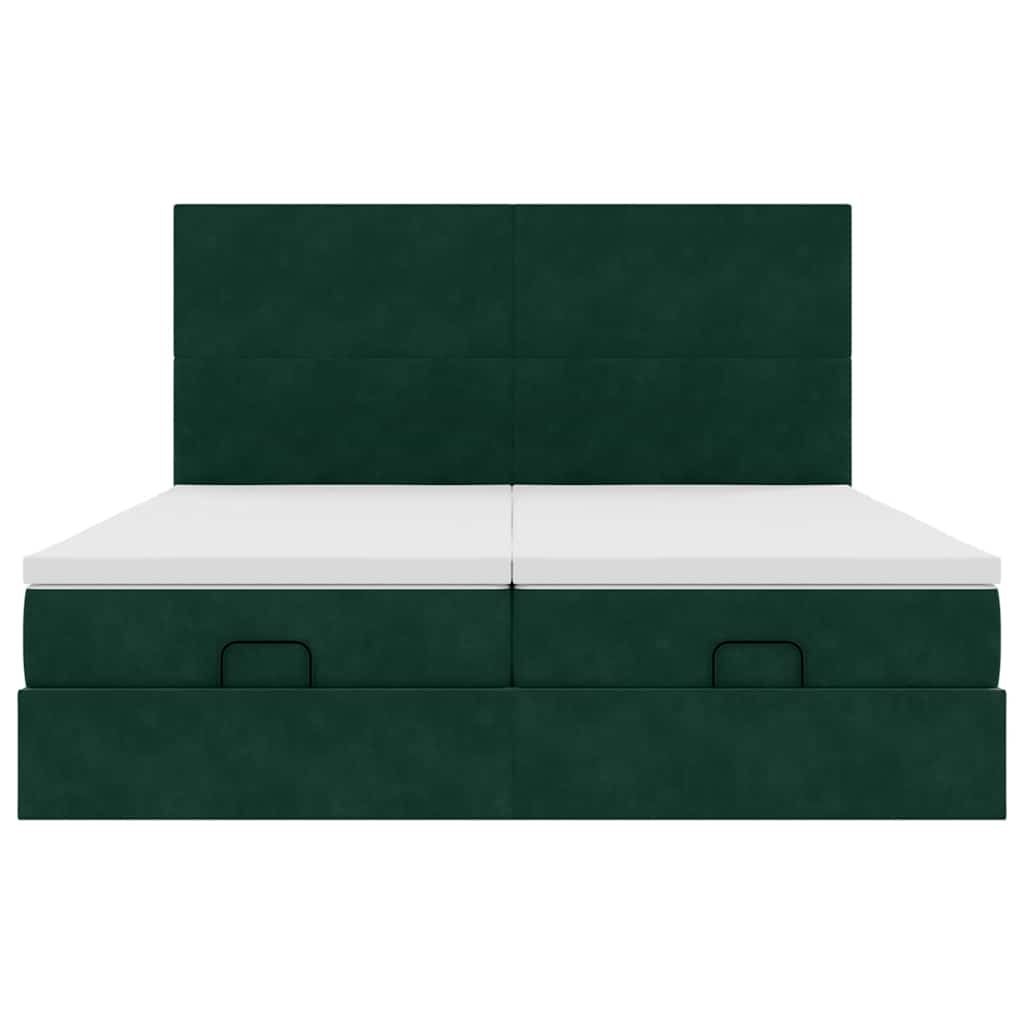 Struttura Letto Pouf con Materassi 200x200 cm Velluto