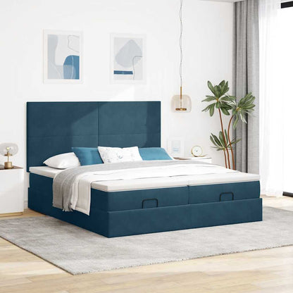 Struttura Letto Pouf con Materassi 200x200 cm Velluto