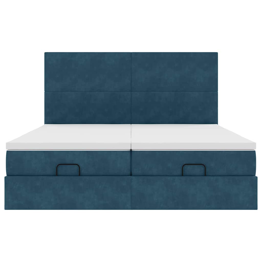 Struttura Letto Pouf con Materassi 200x200 cm Velluto