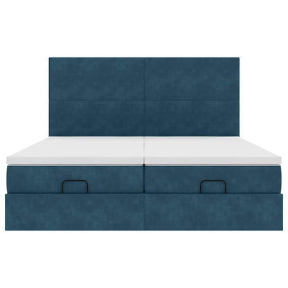 Struttura Letto Pouf con Materassi 200x200 cm Velluto