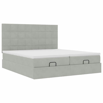 Struttura Letto Pouf con Materassi 160x200 cm in Velluto | homemem39