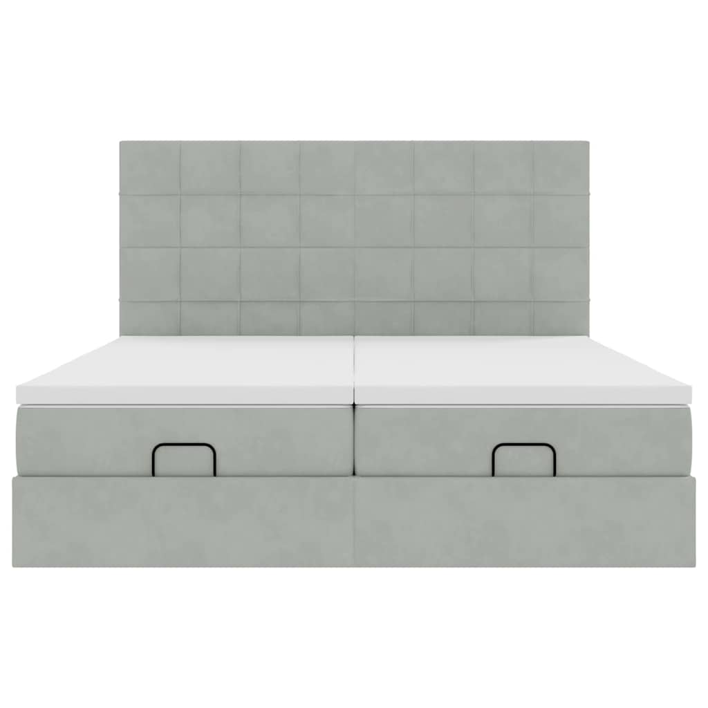 Struttura Letto Pouf con Materassi 160x200 cm in Velluto