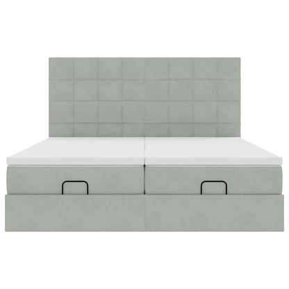 Struttura Letto Pouf con Materassi 160x200 cm in Velluto