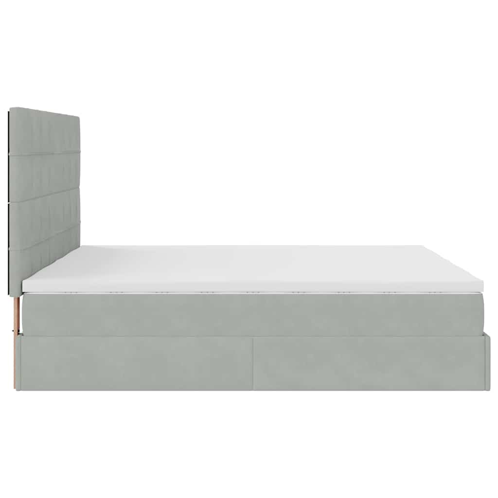 Struttura Letto Pouf con Materassi 160x200 cm in Velluto | homemem39