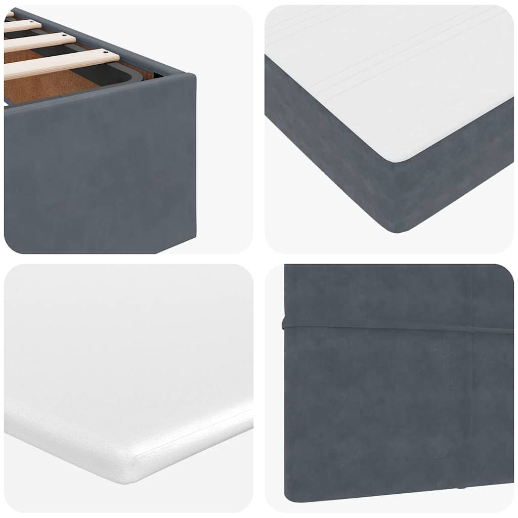 Struttura Letto Pouf con Materassi 160x200 cm in Velluto