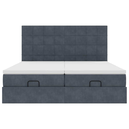 Struttura Letto Pouf con Materassi 160x200 cm in Velluto