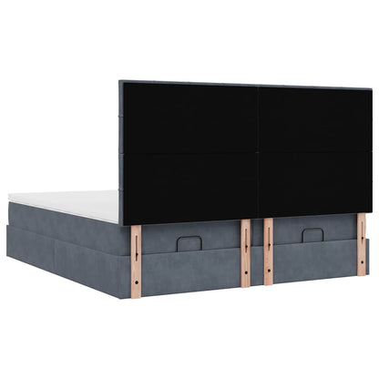 Struttura Letto Pouf con Materassi 160x200 cm in Velluto