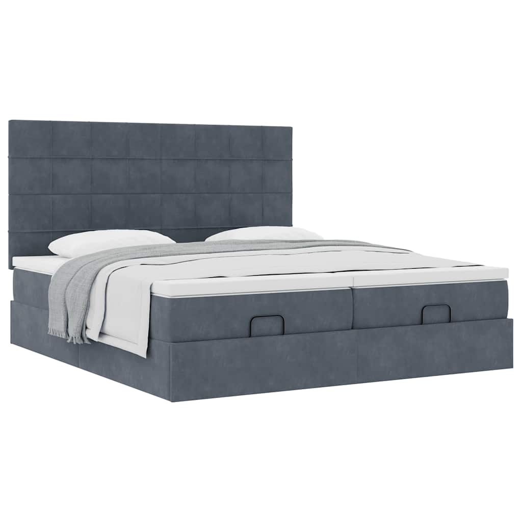 Struttura Letto Pouf con Materassi 180x200 cm Velluto | homemem39