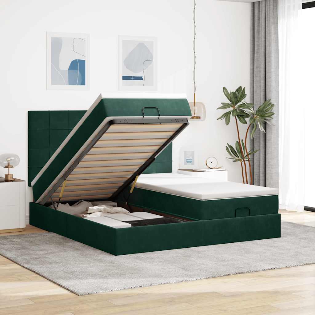 Struttura Letto Pouf con Materassi 180x200 cm Velluto | homemem39