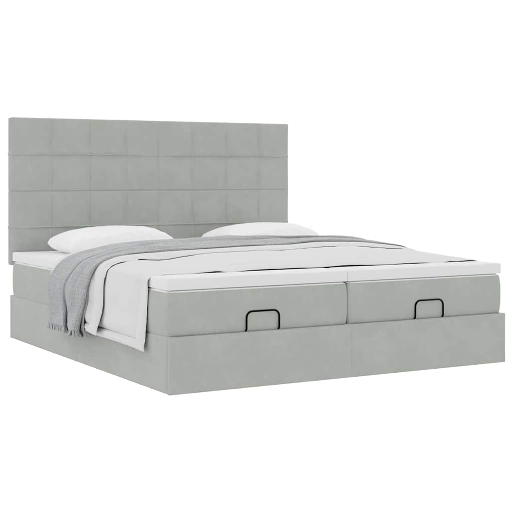 Struttura Letto Pouf con Materassi 200x200 cm Velluto | homemem39