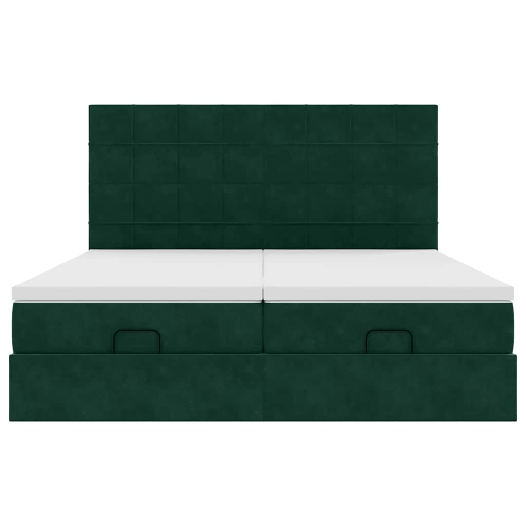 Struttura Letto Pouf con Materassi 200x200 cm Velluto