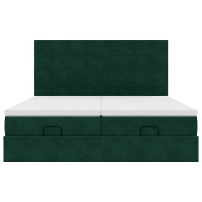 Struttura Letto Pouf con Materassi 200x200 cm Velluto