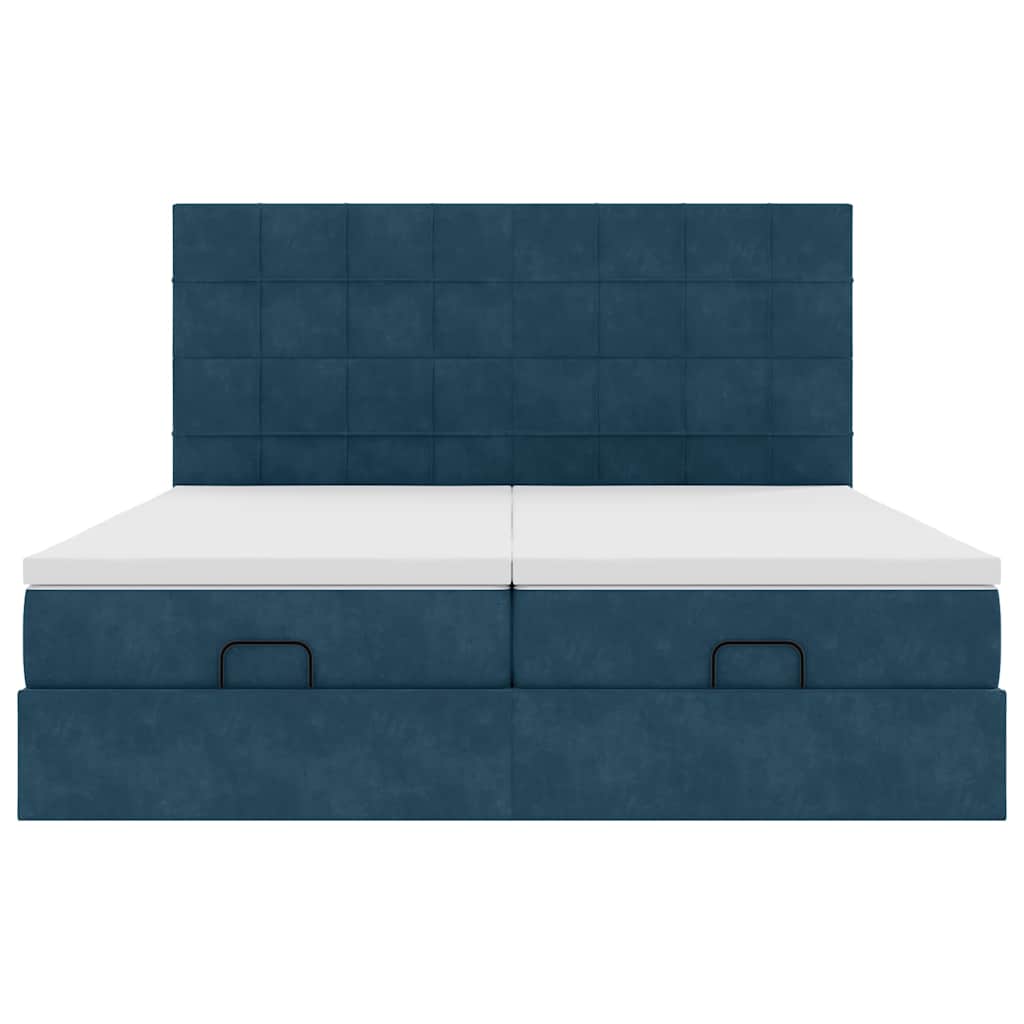 Struttura Letto Pouf con Materassi 200x200 cm Velluto | homemem39