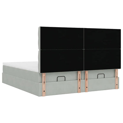 Struttura Letto Pouf con Materassi 160x200 cm in Velluto | homemem39