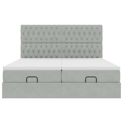 Struttura Letto Pouf con Materassi 180x200 cm Velluto