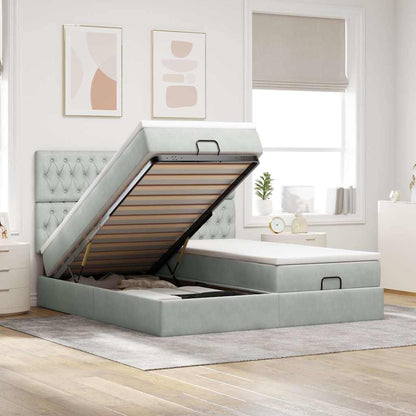 Struttura Letto Pouf con Materassi 180x200 cm Velluto