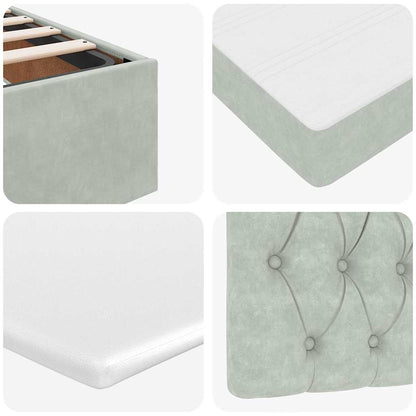 Struttura Letto Pouf con Materassi 200x200 cm Velluto