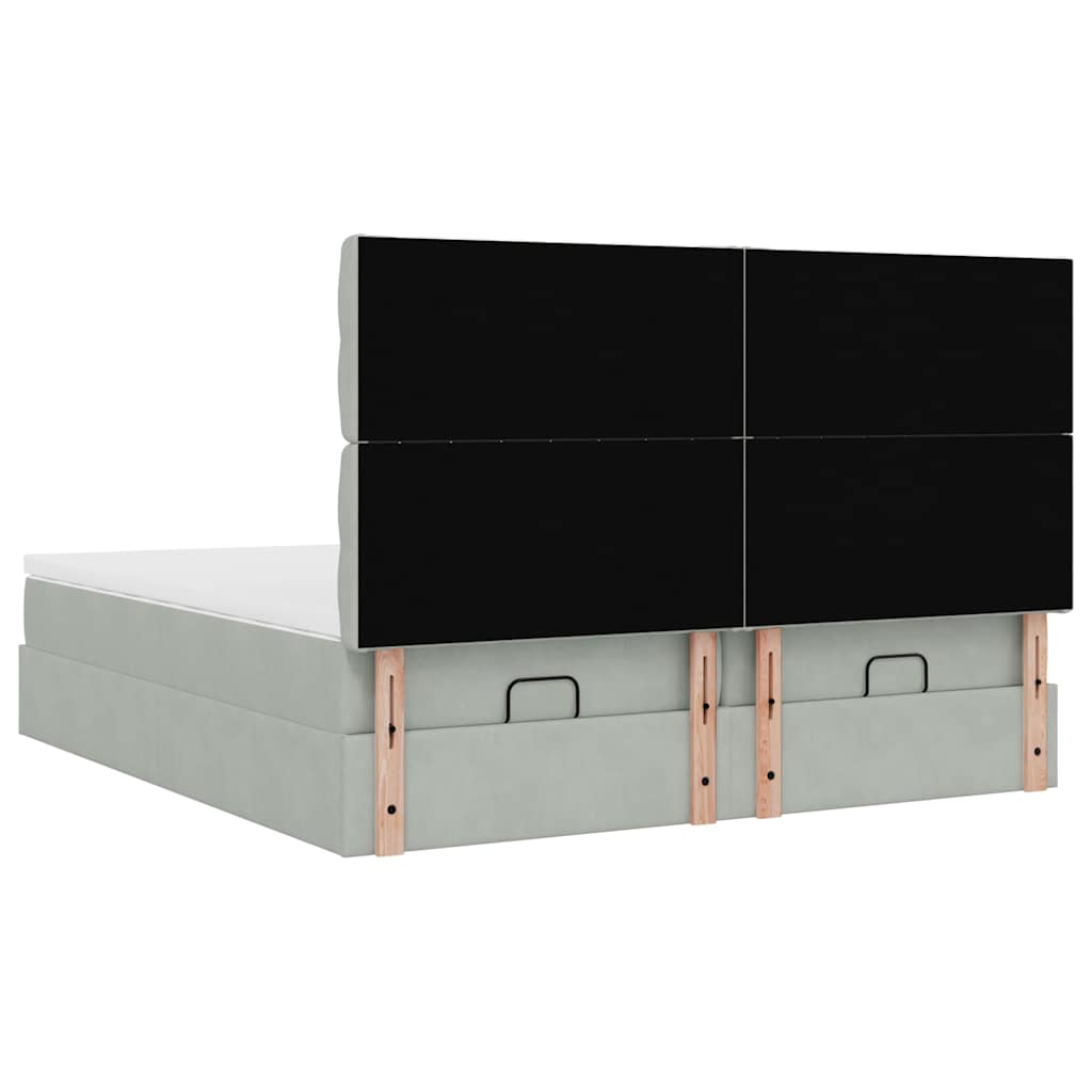 Struttura Letto Pouf con Materassi 200x200 cm Velluto