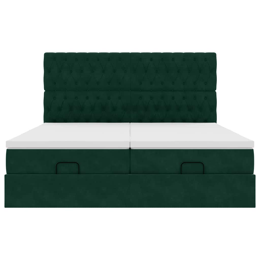 Struttura Letto Pouf con Materassi 200x200 cm Velluto