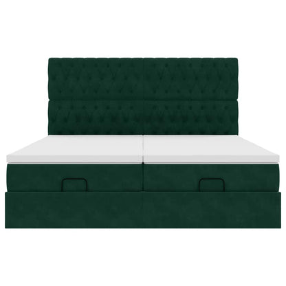 Struttura Letto Pouf con Materassi 200x200 cm Velluto