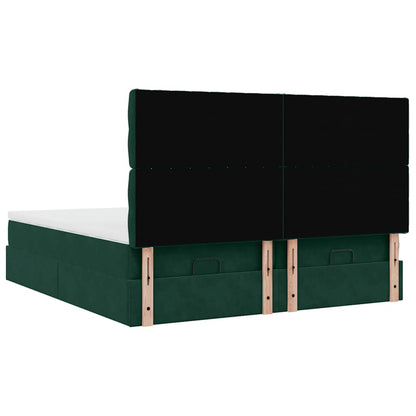 Struttura Letto Pouf con Materassi 200x200 cm Velluto