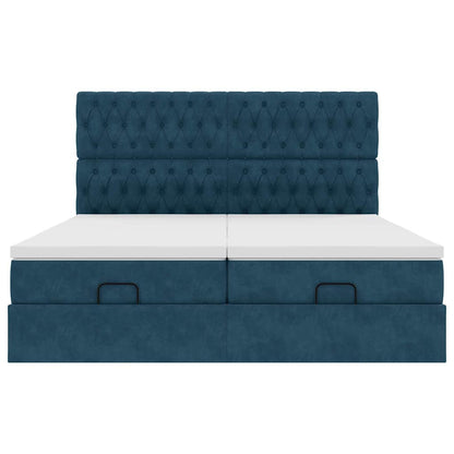 Struttura Letto Pouf con Materassi 200x200 cm Velluto