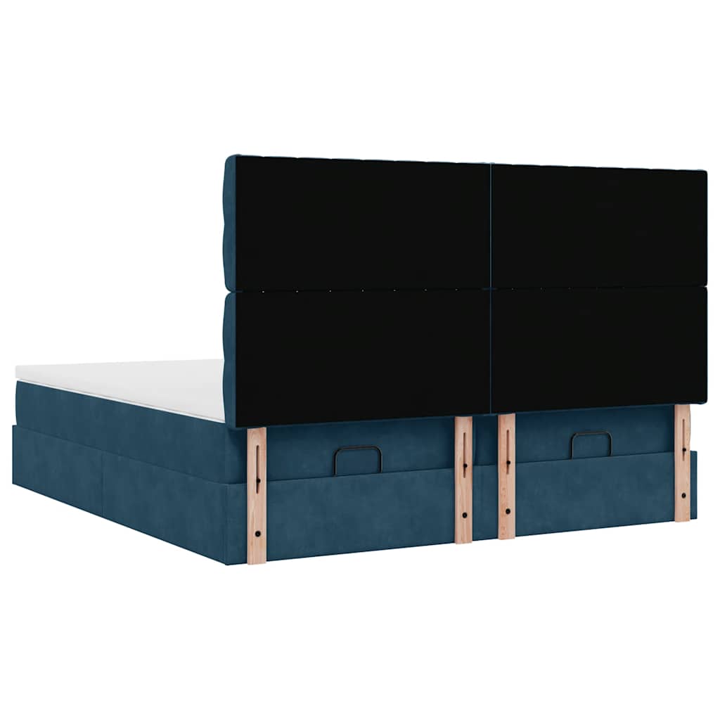 Struttura Letto Pouf con Materassi 200x200 cm Velluto